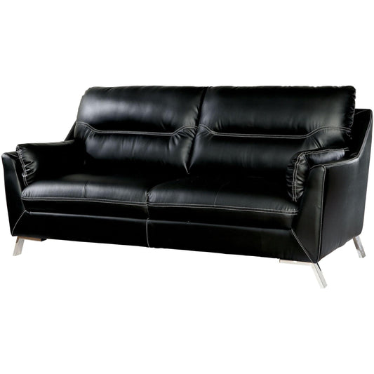  Furniture of America Nichola Stationary Leatherette Sofa CM6008BK-SF IMAGE 1