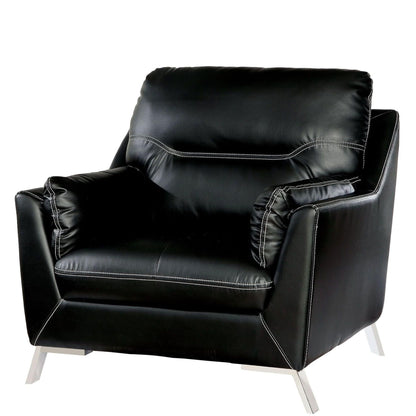  Furniture of America Nichola Stationary Leatherette Chair CM6008BK-CH IMAGE 1
