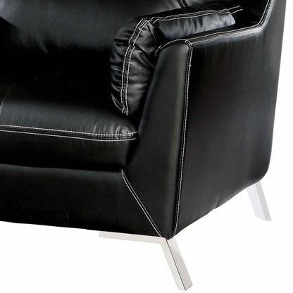  Furniture of America Nichola Stationary Leatherette Chair CM6008BK-CH IMAGE 2