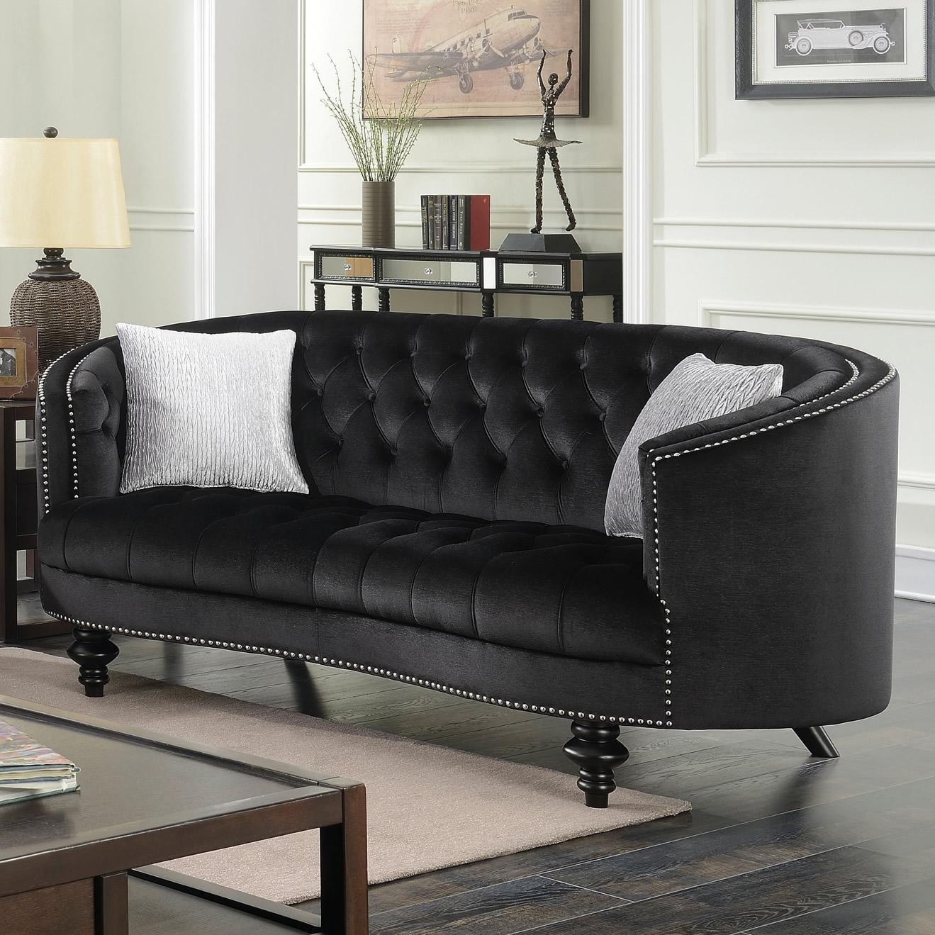  Furniture of America Manuela Stationary Fabric Loveseat CM6145BK-LV IMAGE 1