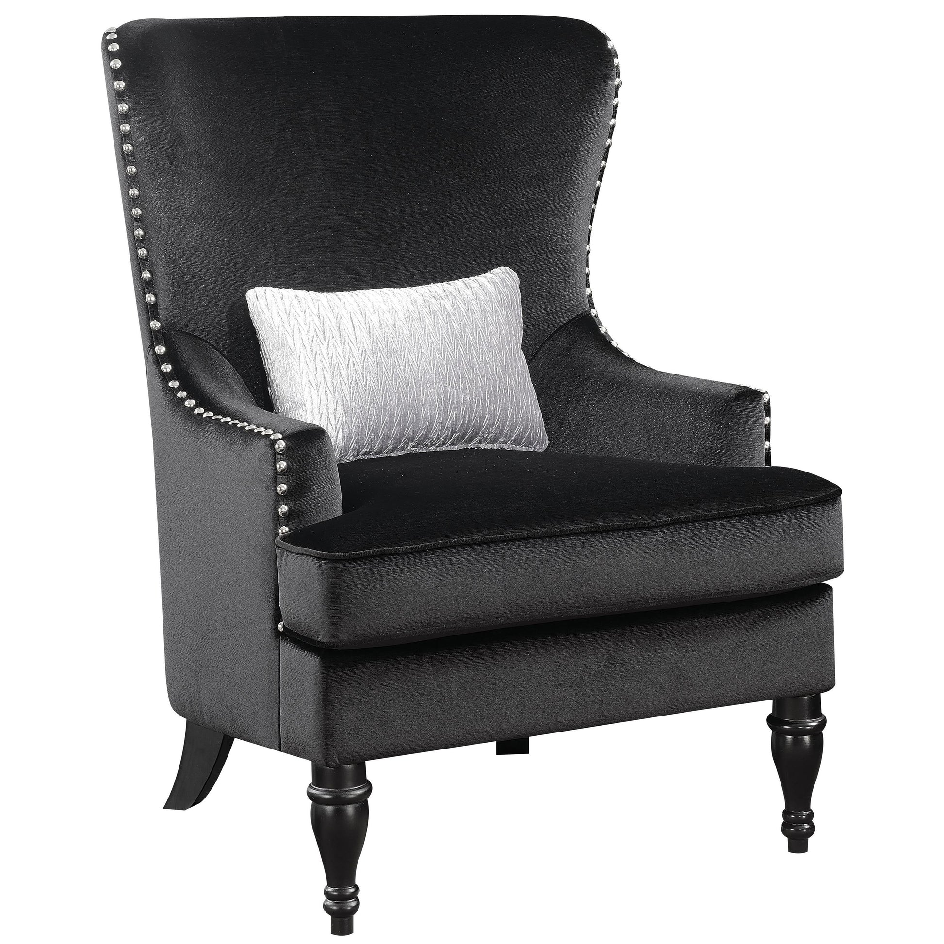  Furniture of America Manuela Stationary Fabric Accent Chair CM6145BK-CH IMAGE 1