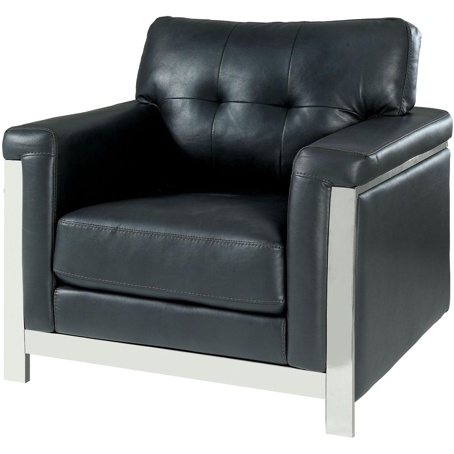  Furniture of America Nanette Stationary Leather Look Chair CM6425GY-CH IMAGE 1