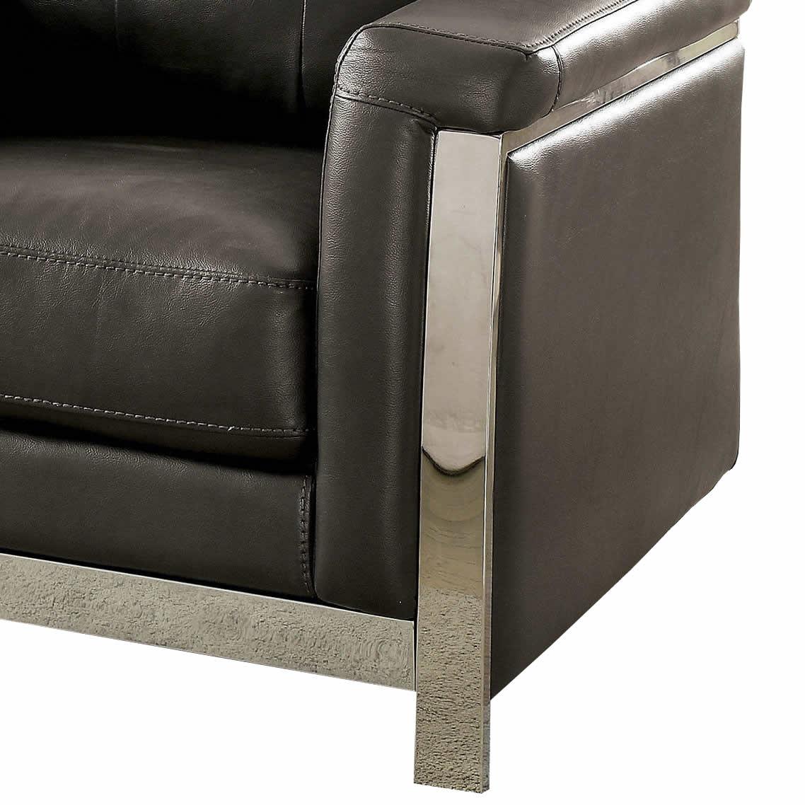  Furniture of America Nanette Stationary Leather Look Chair CM6425GY-CH IMAGE 2