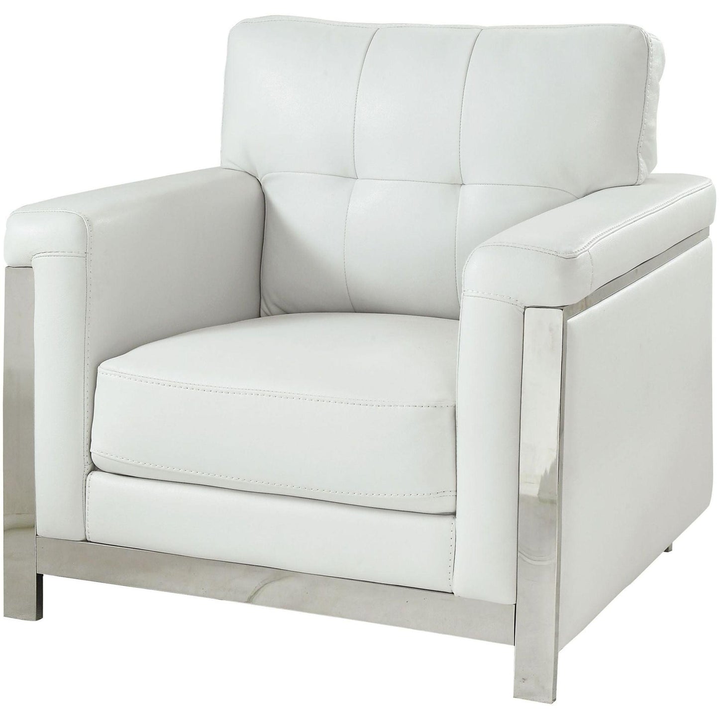  Furniture of America Nanette Stationary Leather Look Chair CM6425WH-CH IMAGE 1