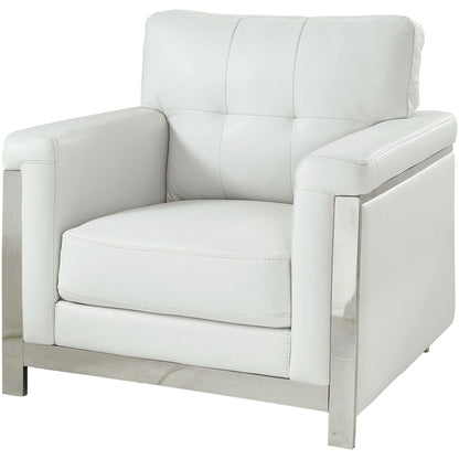  Furniture of America Nanette Stationary Leather Look Chair CM6425WH-CH IMAGE 1