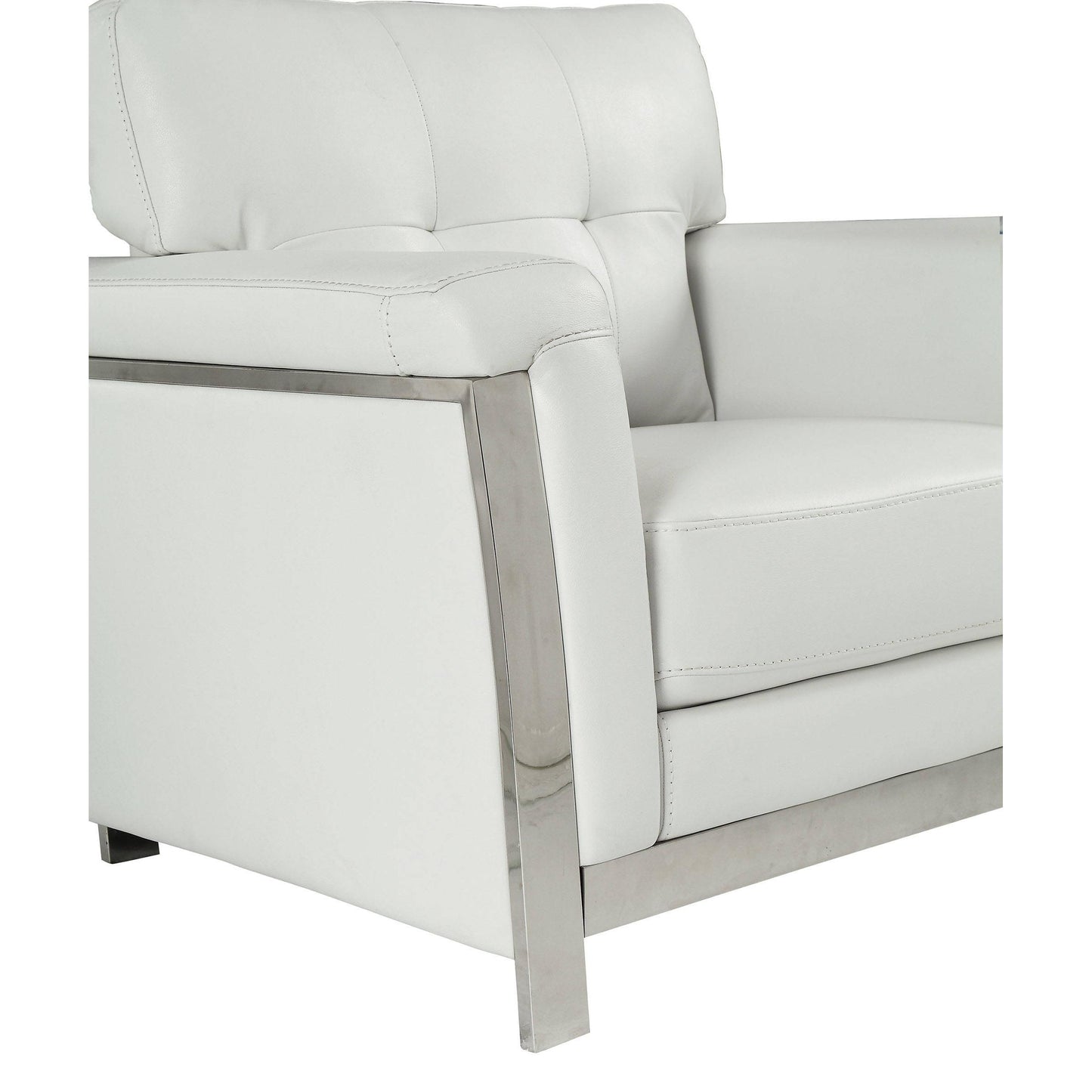  Furniture of America Nanette Stationary Leather Look Chair CM6425WH-CH IMAGE 3