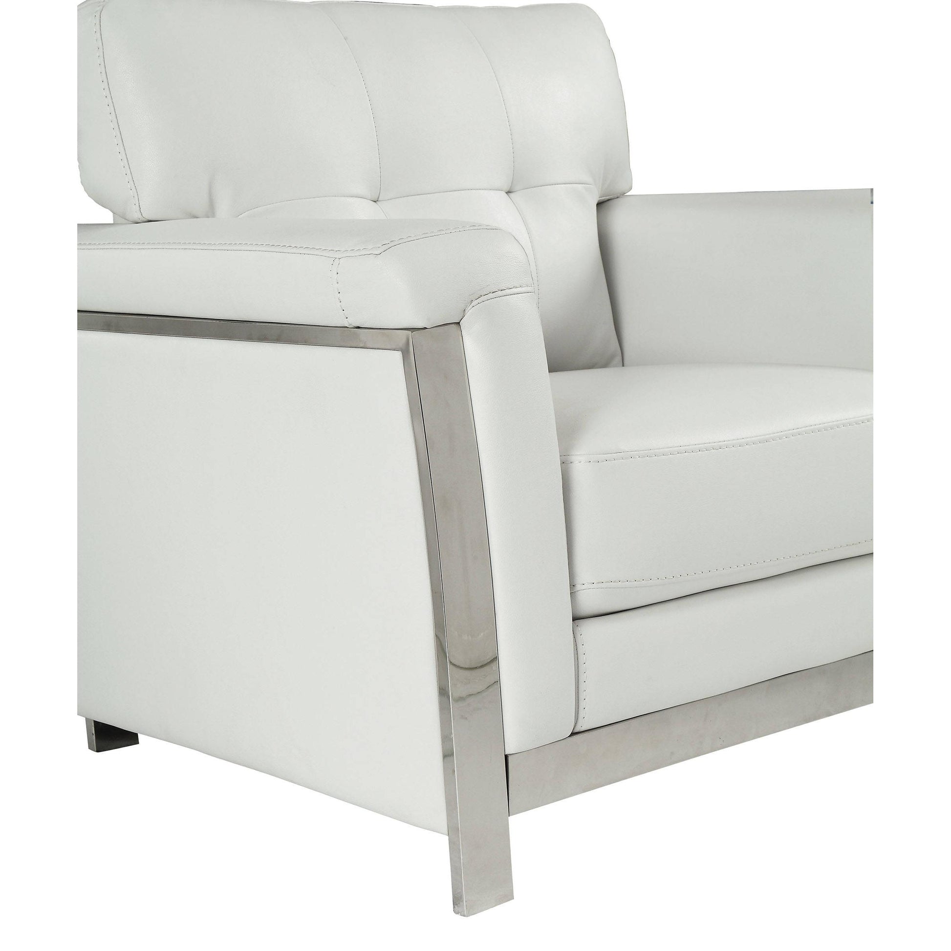  Furniture of America Nanette Stationary Leather Look Chair CM6425WH-CH IMAGE 3
