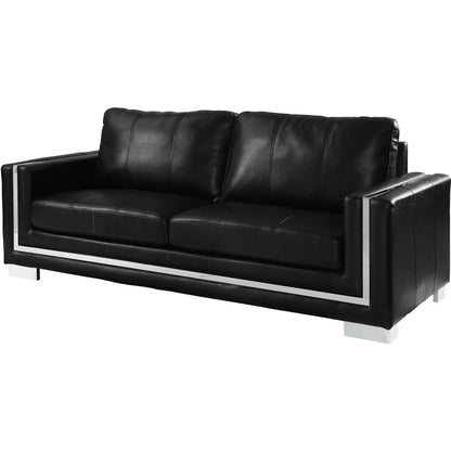  Furniture of America Perla Stationary Leather Look Sofa CM6424BK-SF IMAGE 1