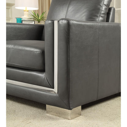  Furniture of America Perla Stationary Leather Look Chair CM6424GY-CH IMAGE 3