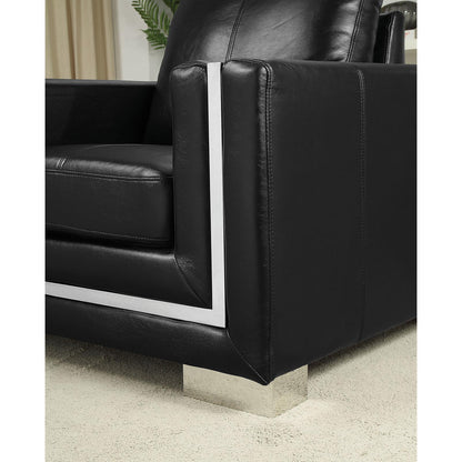  Furniture of America Perla  Stationary Leather Look Chair CM6424BK-CH IMAGE 4