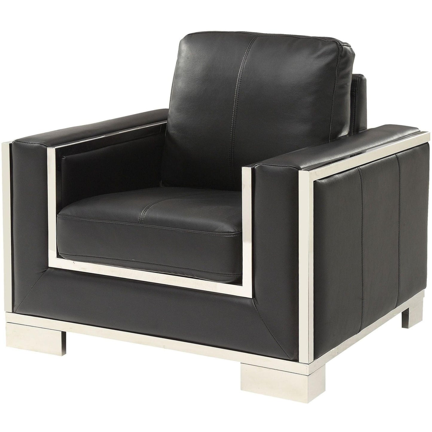  Furniture of America Monika Stationary Leather Look Chair CM6423BK-CH IMAGE 1