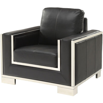  Furniture of America Monika Stationary Leather Look Chair CM6423BK-CH IMAGE 1