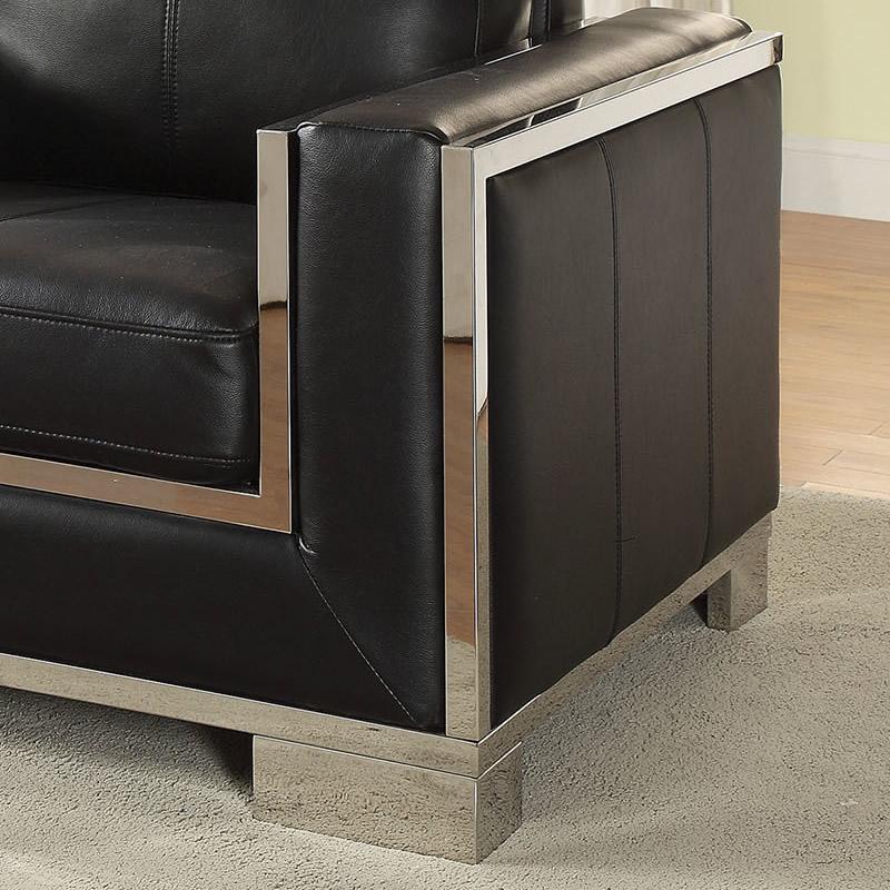  Furniture of America Monika Stationary Leather Look Chair CM6423BK-CH IMAGE 4