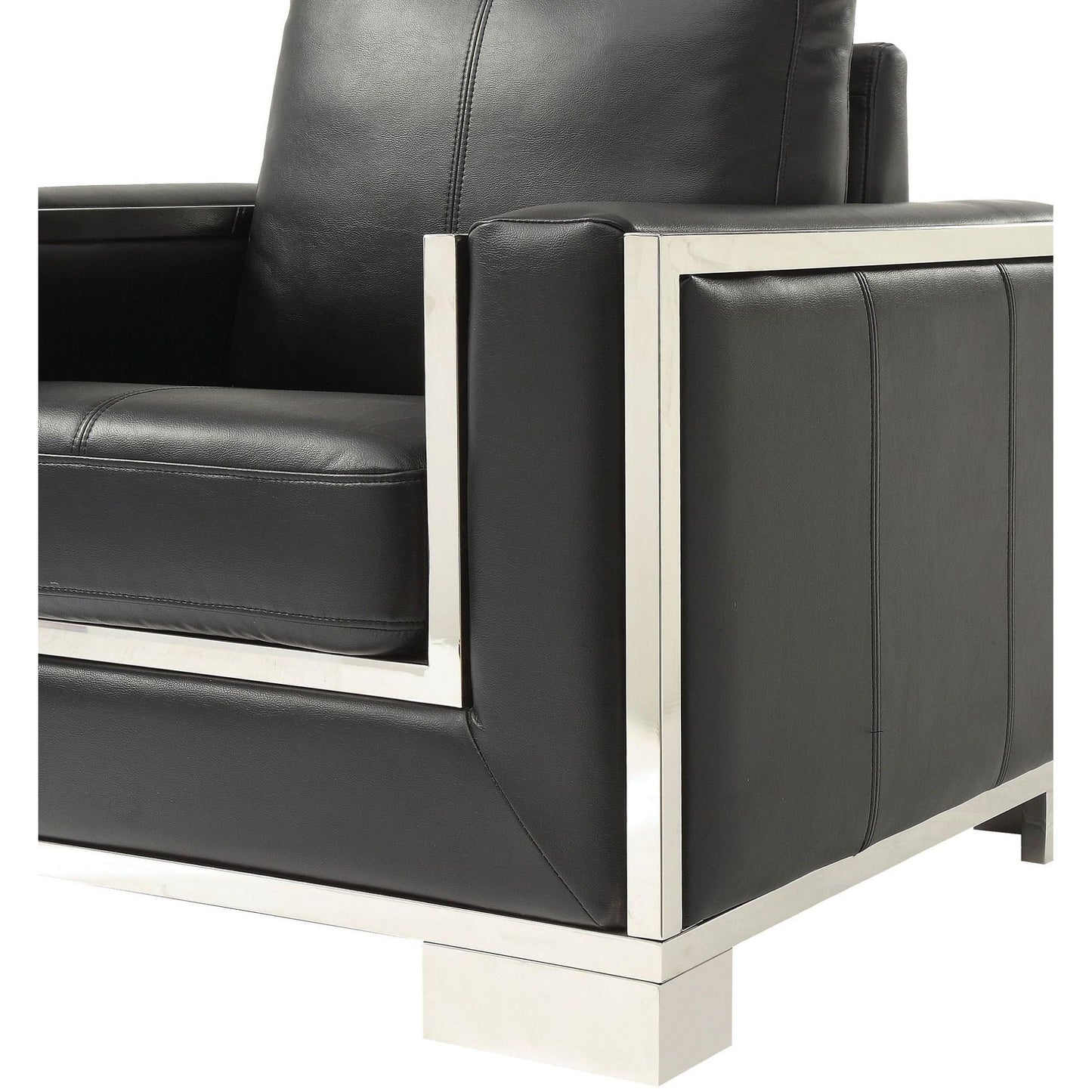 Furniture of America Monika Stationary Leather Look Chair CM6423BK-CH IMAGE 5