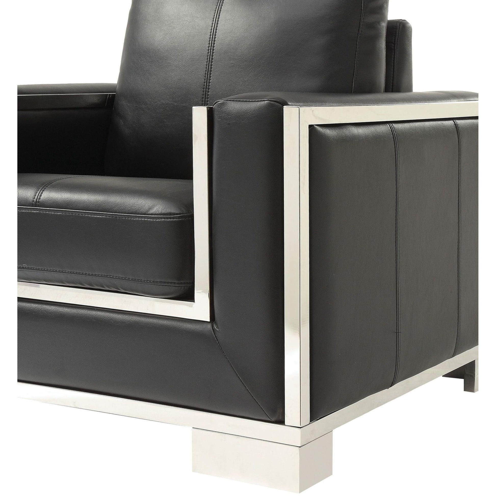  Furniture of America Monika Stationary Leather Look Chair CM6423BK-CH IMAGE 5