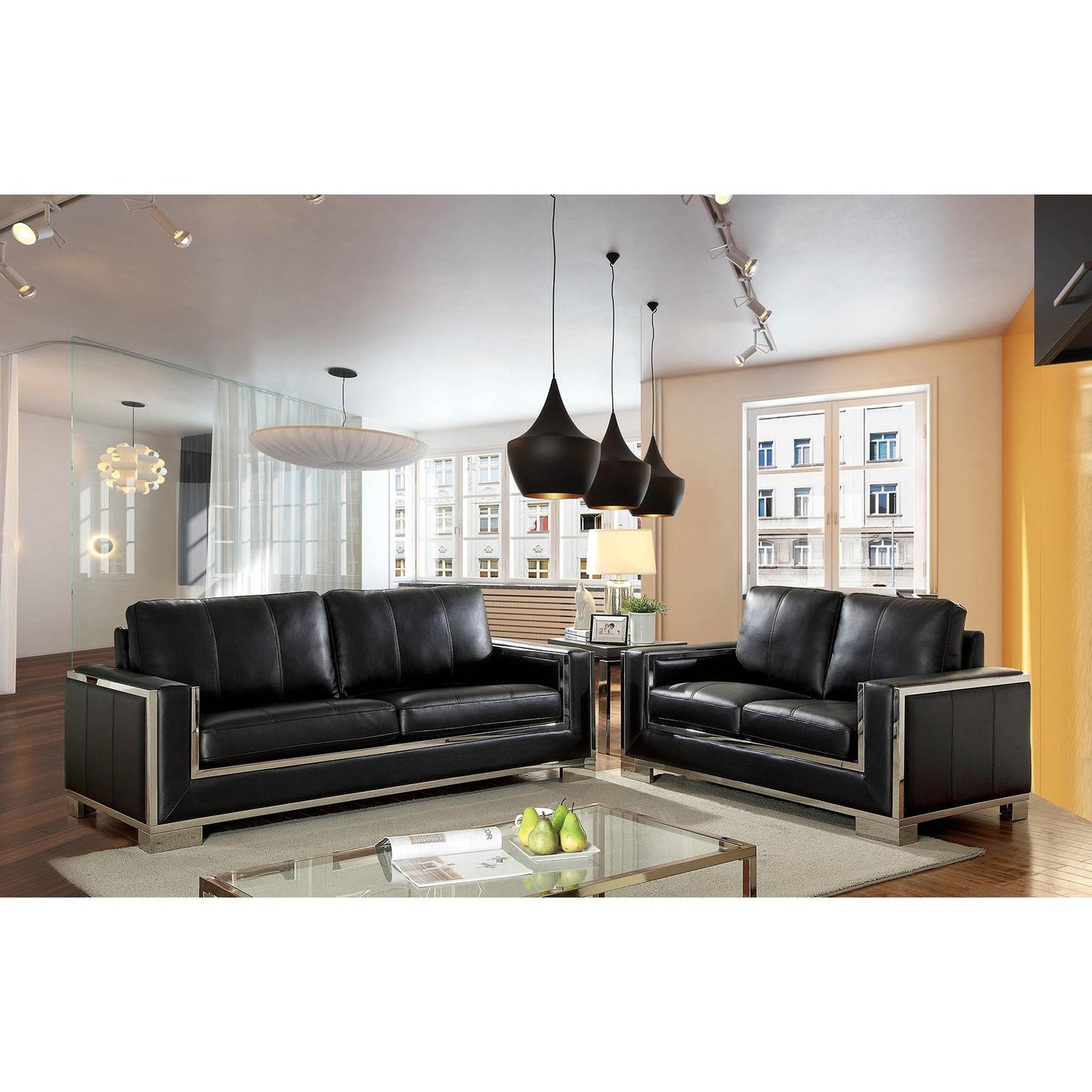  Furniture of America Monika Stationary Leather Look Chair CM6423BK-CH IMAGE 8