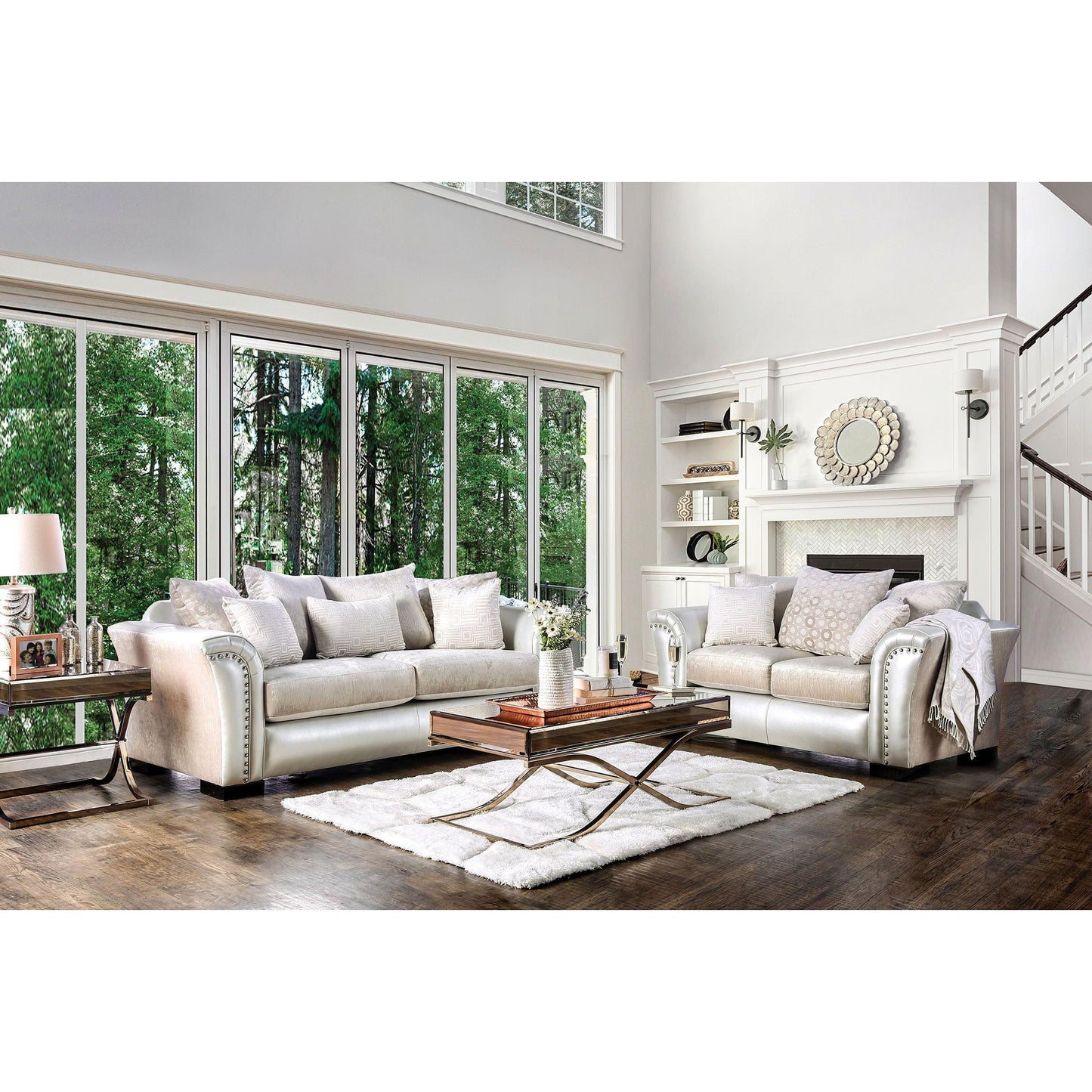  Furniture of America Benigno Stationary Fabric Sofa SM6411-SF IMAGE 7