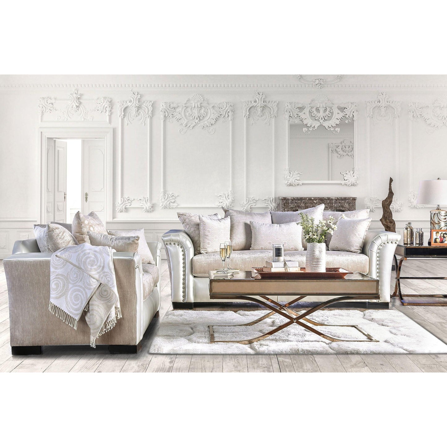  Furniture of America Benigno Stationary Fabric Sofa SM6411-SF IMAGE 8