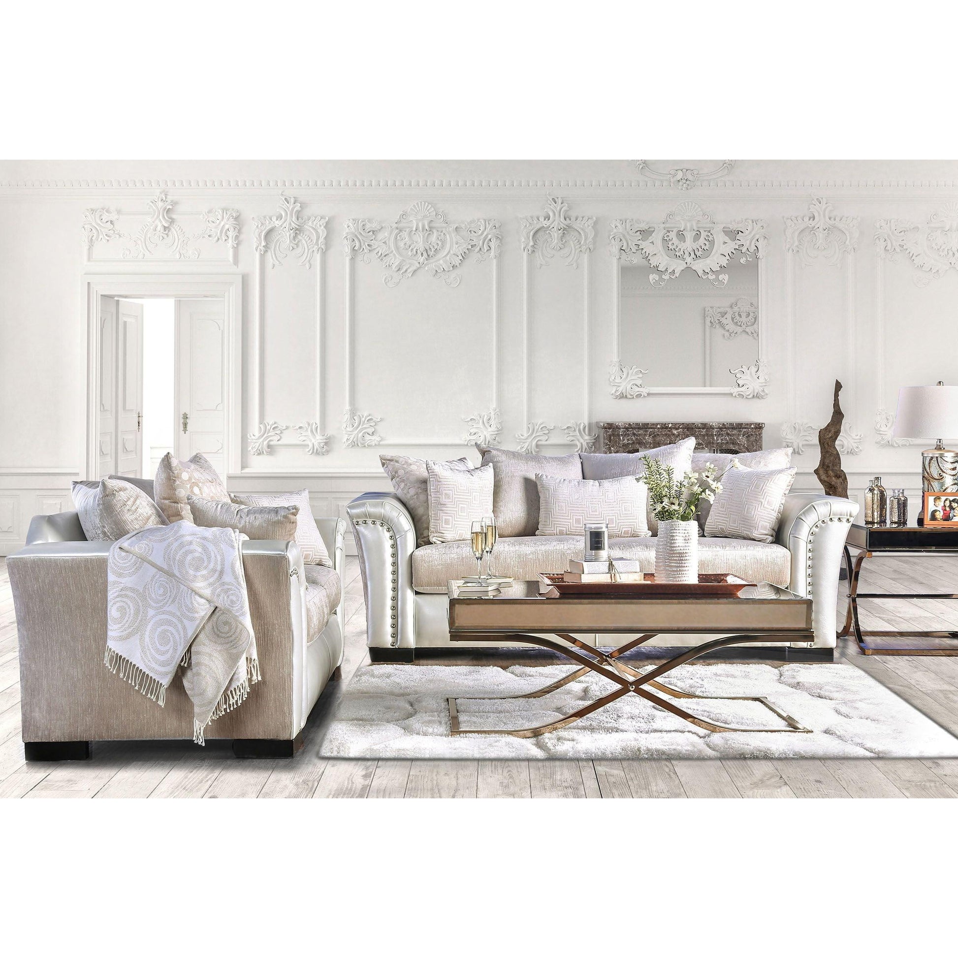  Furniture of America Benigno Stationary Fabric Sofa SM6411-SF IMAGE 8