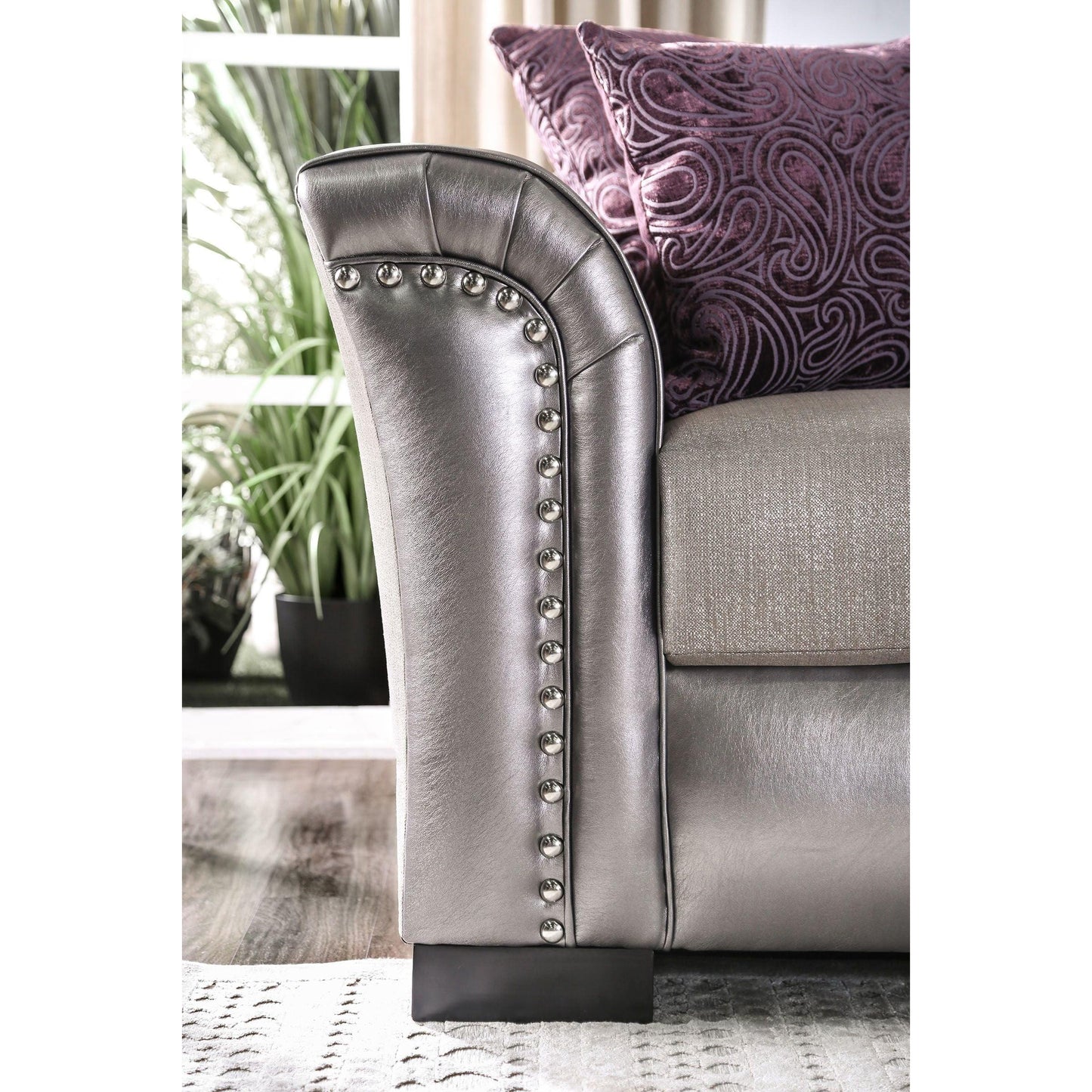  Furniture of America Benigno Stationary Fabric Sofa SM6412-SF IMAGE 5