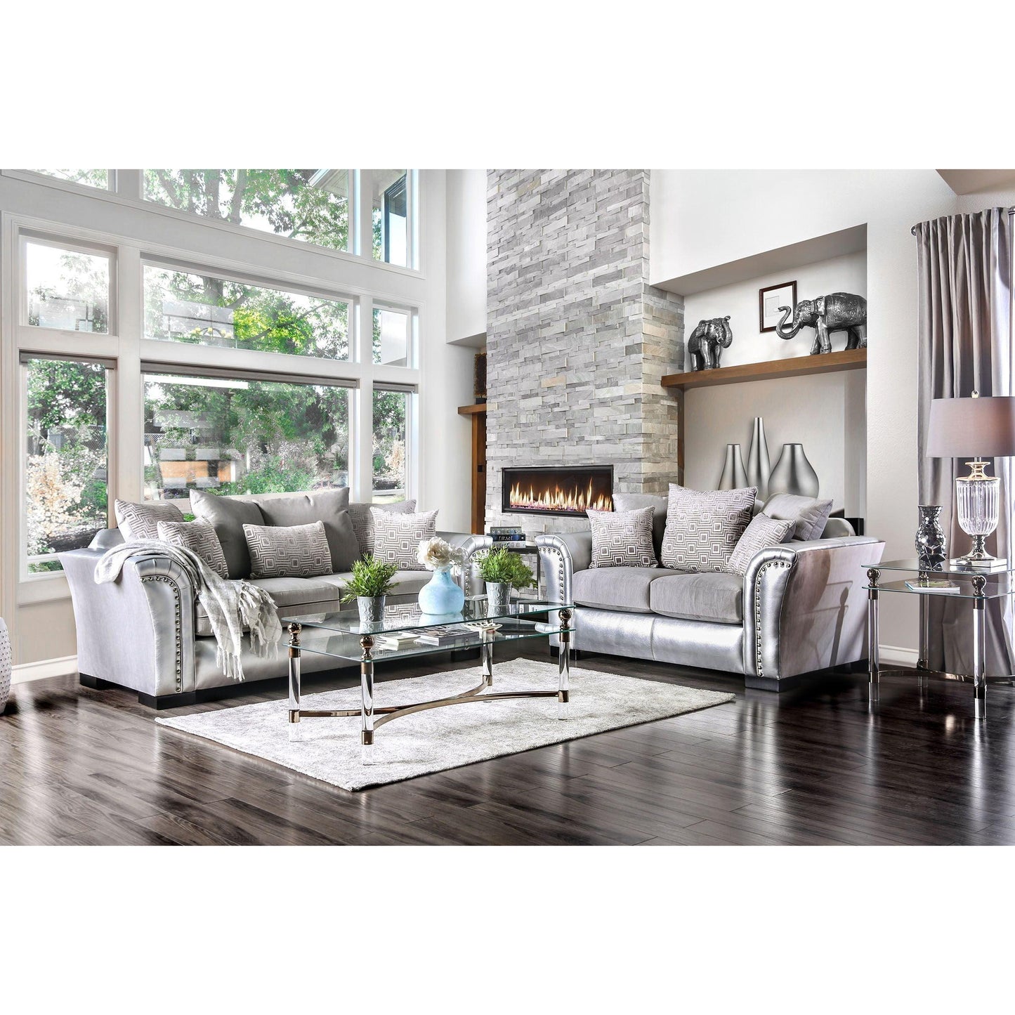  Furniture of America Benigno Stationary Fabric Sofa SM6413-SF IMAGE 5