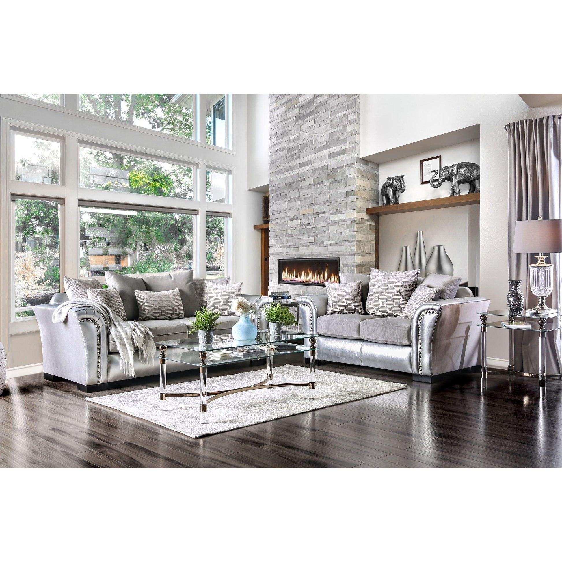  Furniture of America Benigno Stationary Fabric Sofa SM6413-SF IMAGE 5