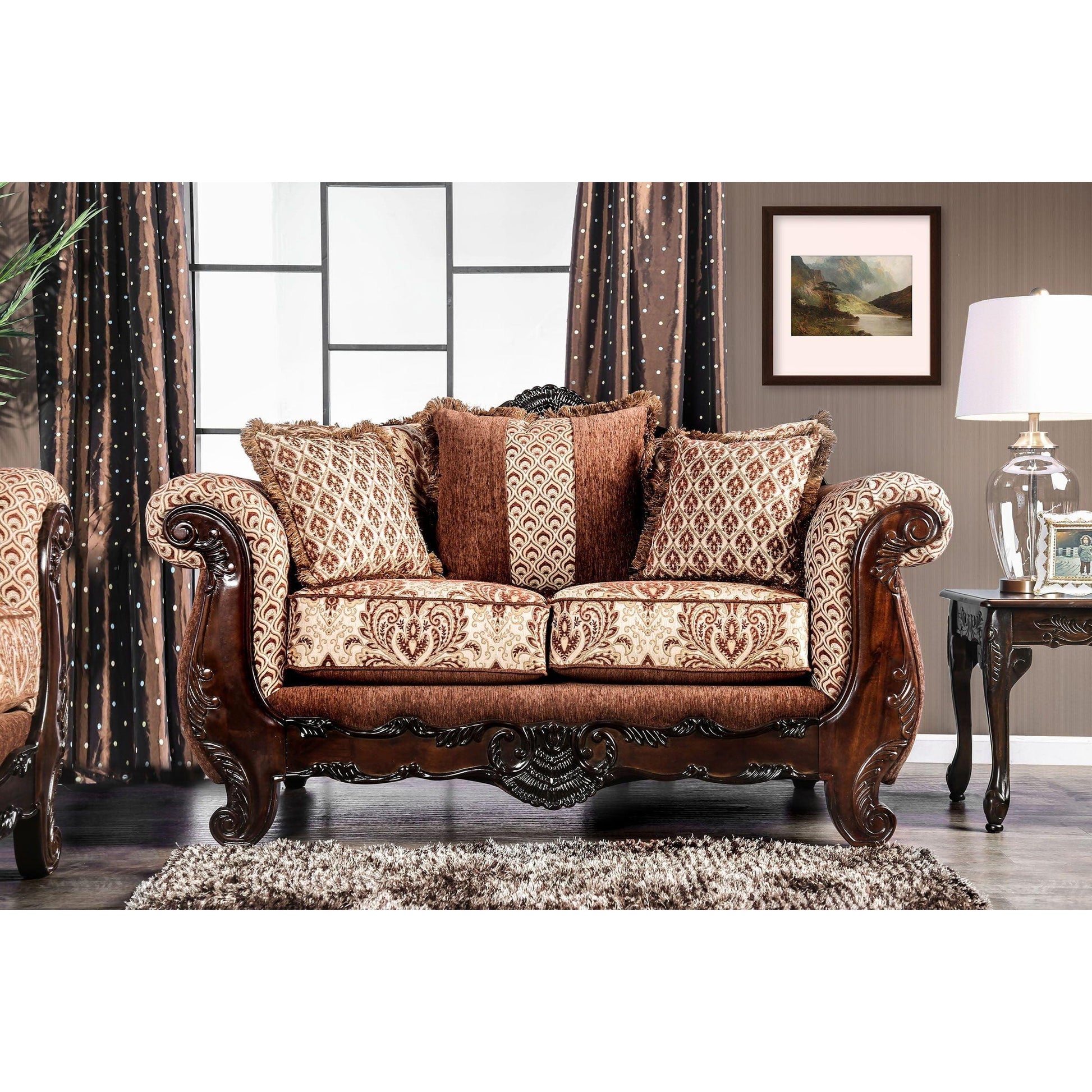  Furniture of America Amadeo Stationary Fabric Loveseat SM6402-LV IMAGE 2