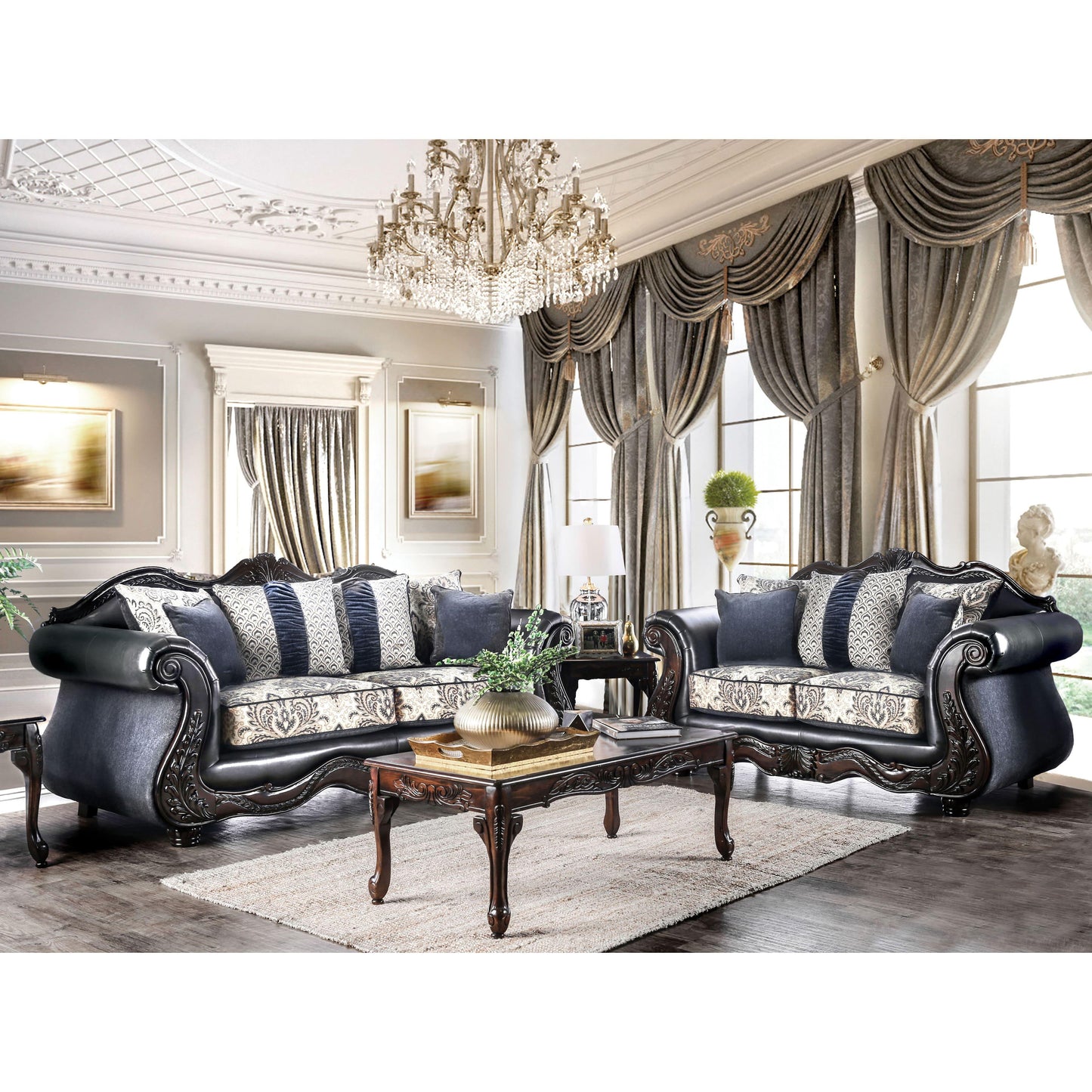  Furniture of America Amadeo Stationary Fabric Sofa SM6403-SF IMAGE 6