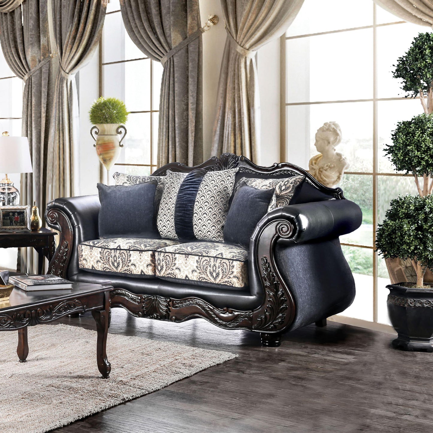  Furniture of America Amadeo Stationary Fabric Loveseat SM6403-LV IMAGE 2