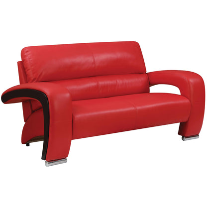  Furniture of America Wezen Stationary Leatherette Loveseat CM6412RD-LV IMAGE 1