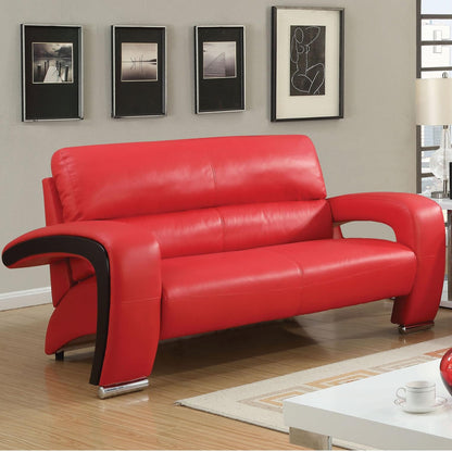  Furniture of America Wezen Stationary Leatherette Loveseat CM6412RD-LV IMAGE 3