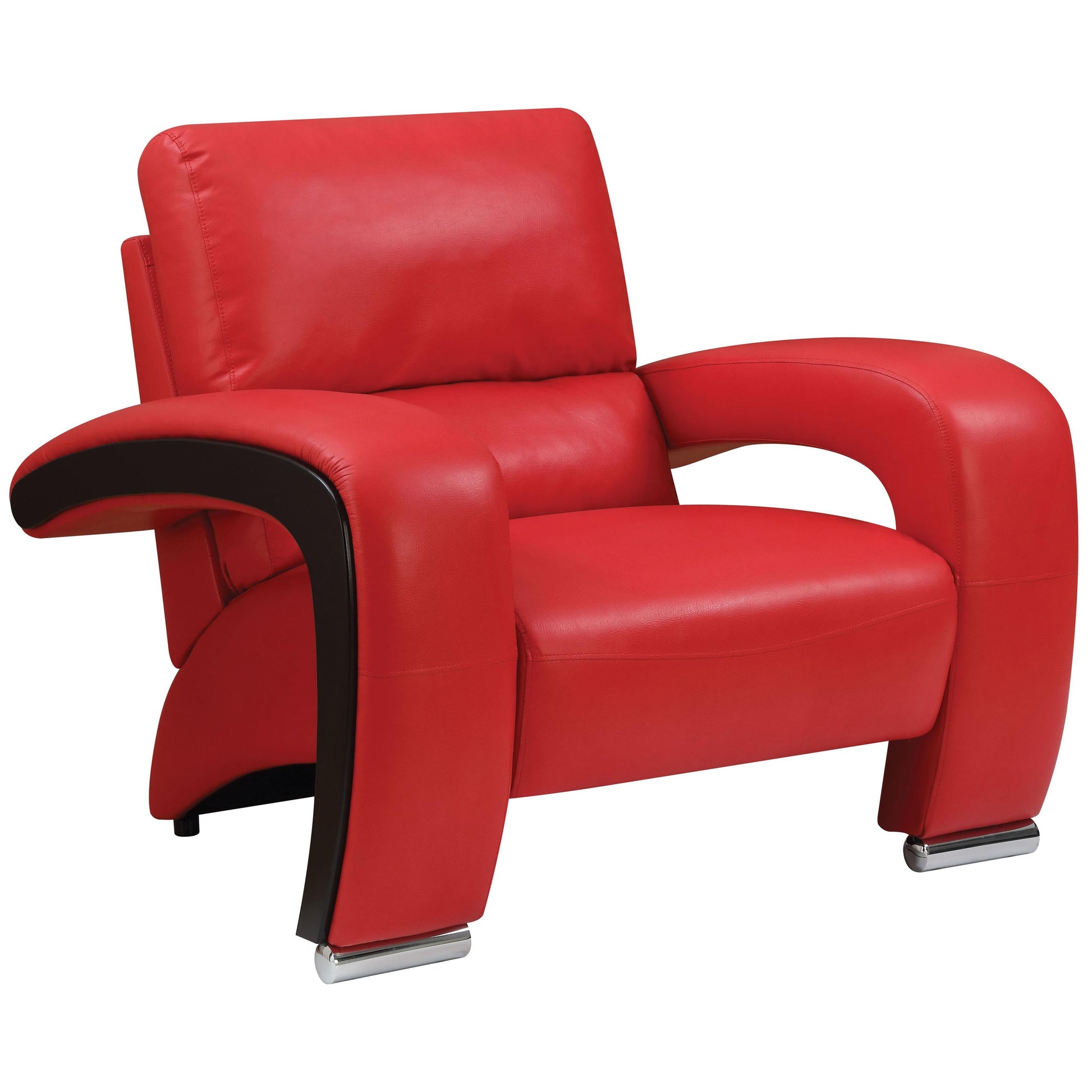  Furniture of America Wezen Stationary Leatherette Chair CM6412RD-CH IMAGE 1