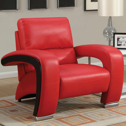  Furniture of America Wezen Stationary Leatherette Chair CM6412RD-CH IMAGE 3