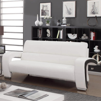  Furniture of America Wezen Stationary Leatherette Sofa CM6412WH-SF IMAGE 4