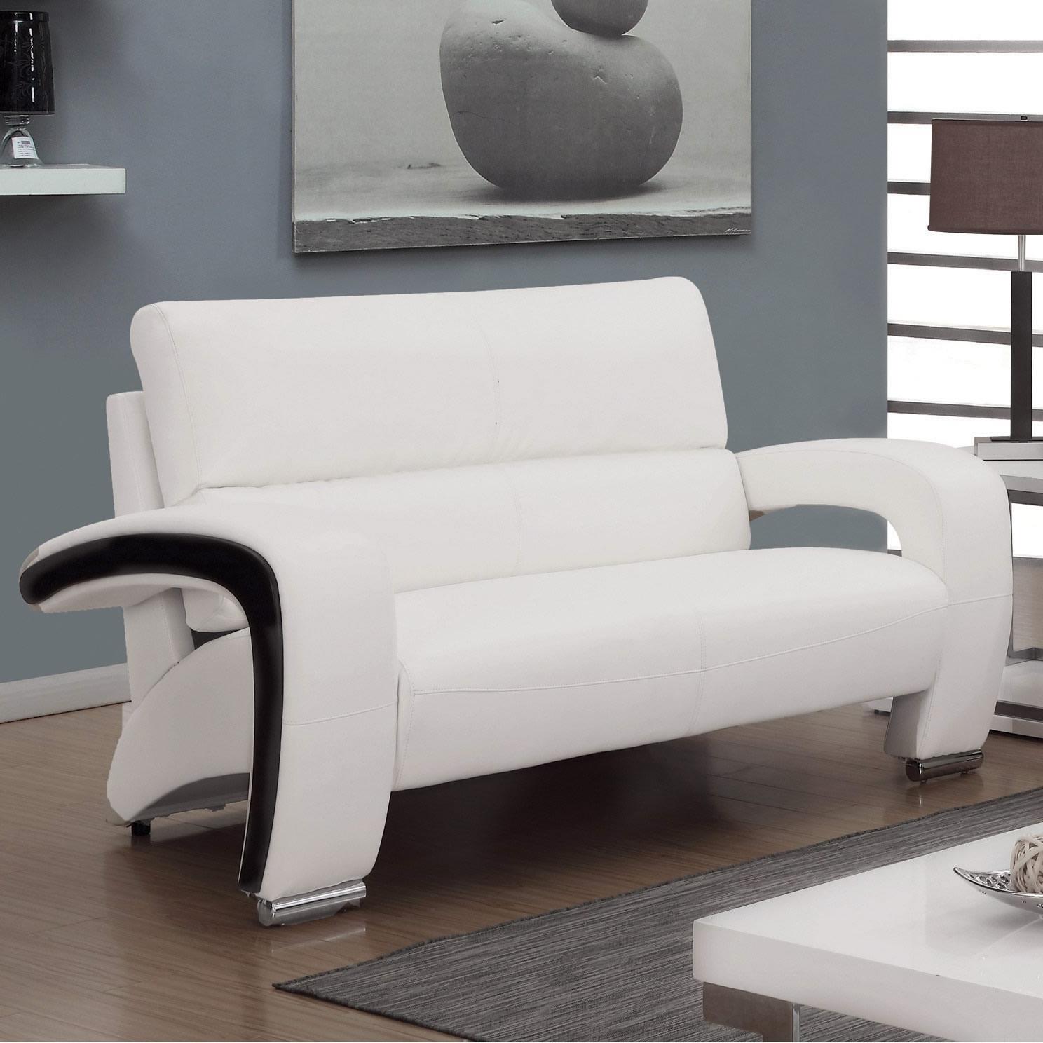  Furniture of America Wezen Stationary Leatherette Loveseat CM6412WH-LV IMAGE 3