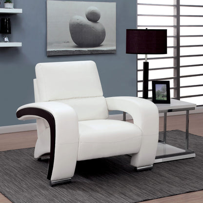  Furniture of America Wezen Stationary Leatherette Chair CM6412WH-CH IMAGE 3