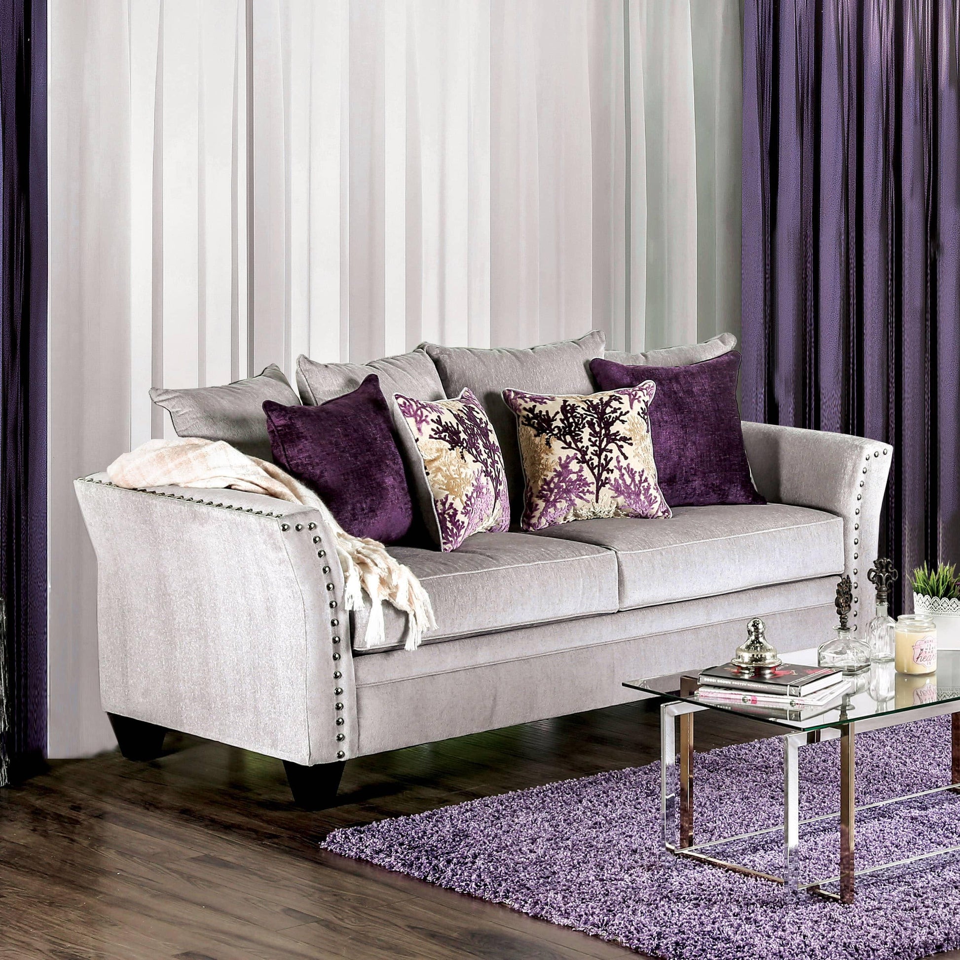  Furniture of America Oliviera Stationary Fabric Sofa SM6204-SF IMAGE 2