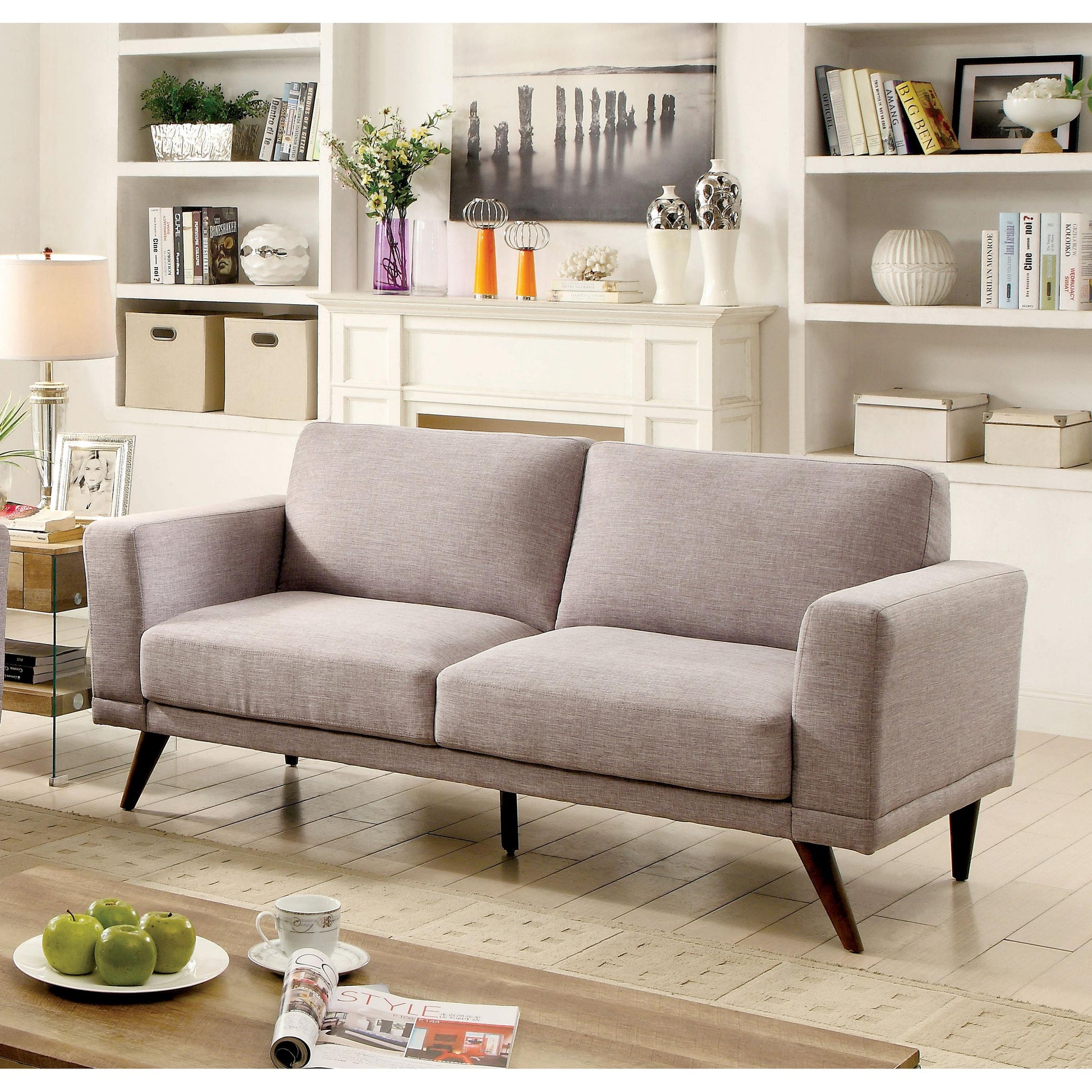  Furniture of America Janie Stationary Fabric Sofa CM6977GY-SF IMAGE 2