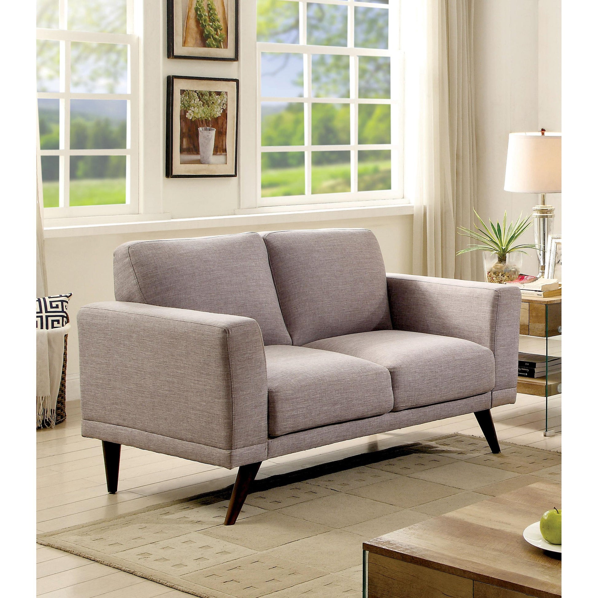  Furniture of America Janie Stationary Fabric Loveseat CM6977GY-LV IMAGE 2