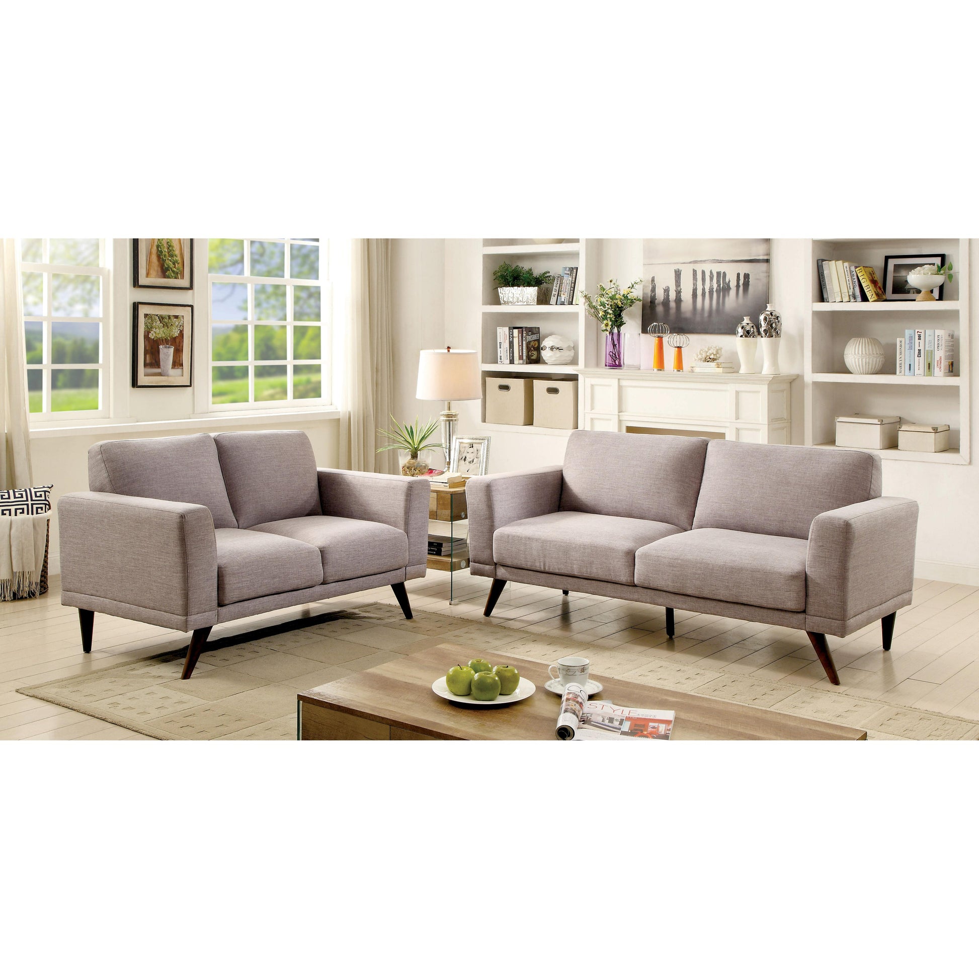  Furniture of America Janie Stationary Fabric Loveseat CM6977GY-LV IMAGE 5