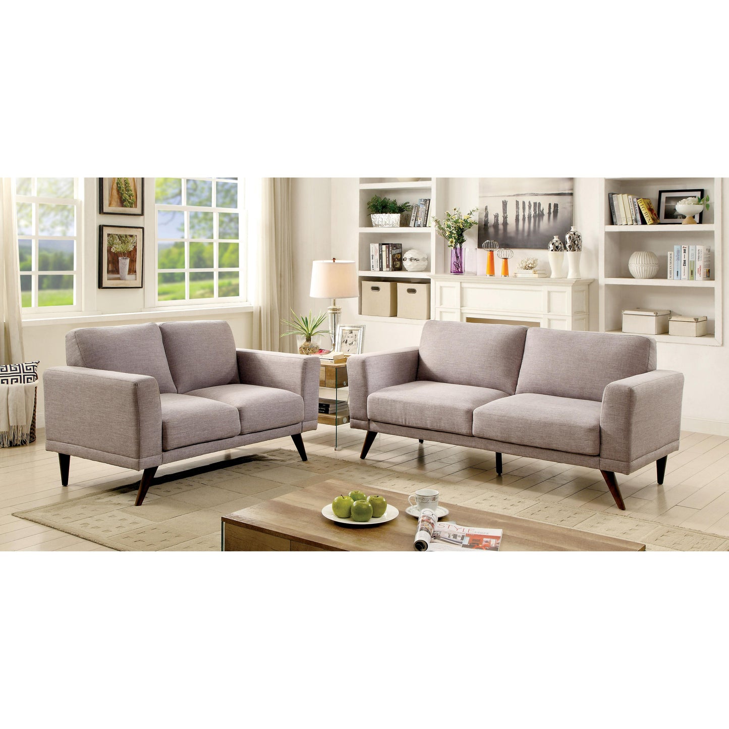  Furniture of America Janie Stationary Fabric Chair CM6977GY-CH IMAGE 5