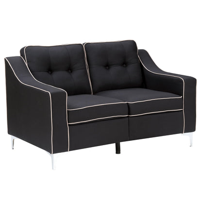  Furniture of America Glenda Stationary Fabric Loveseat CM6850BK-LV IMAGE 1