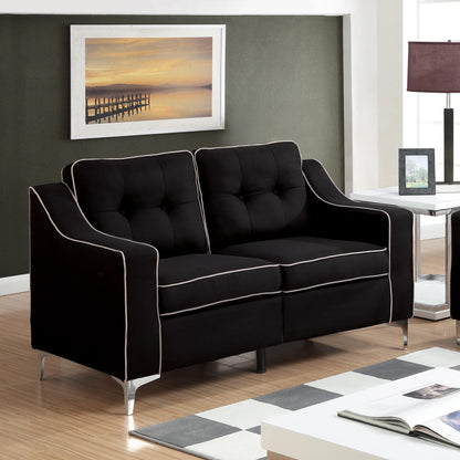  Furniture of America Glenda Stationary Fabric Loveseat CM6850BK-LV IMAGE 2