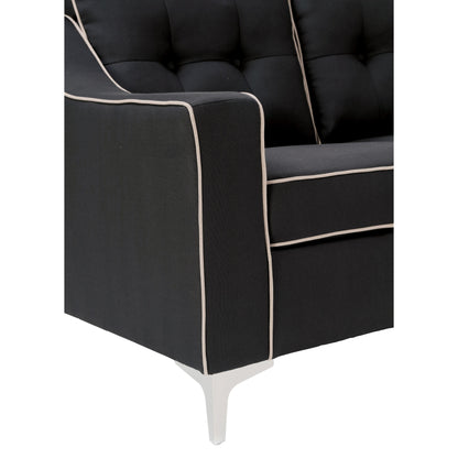  Furniture of America Glenda Stationary Fabric Loveseat CM6850BK-LV IMAGE 4
