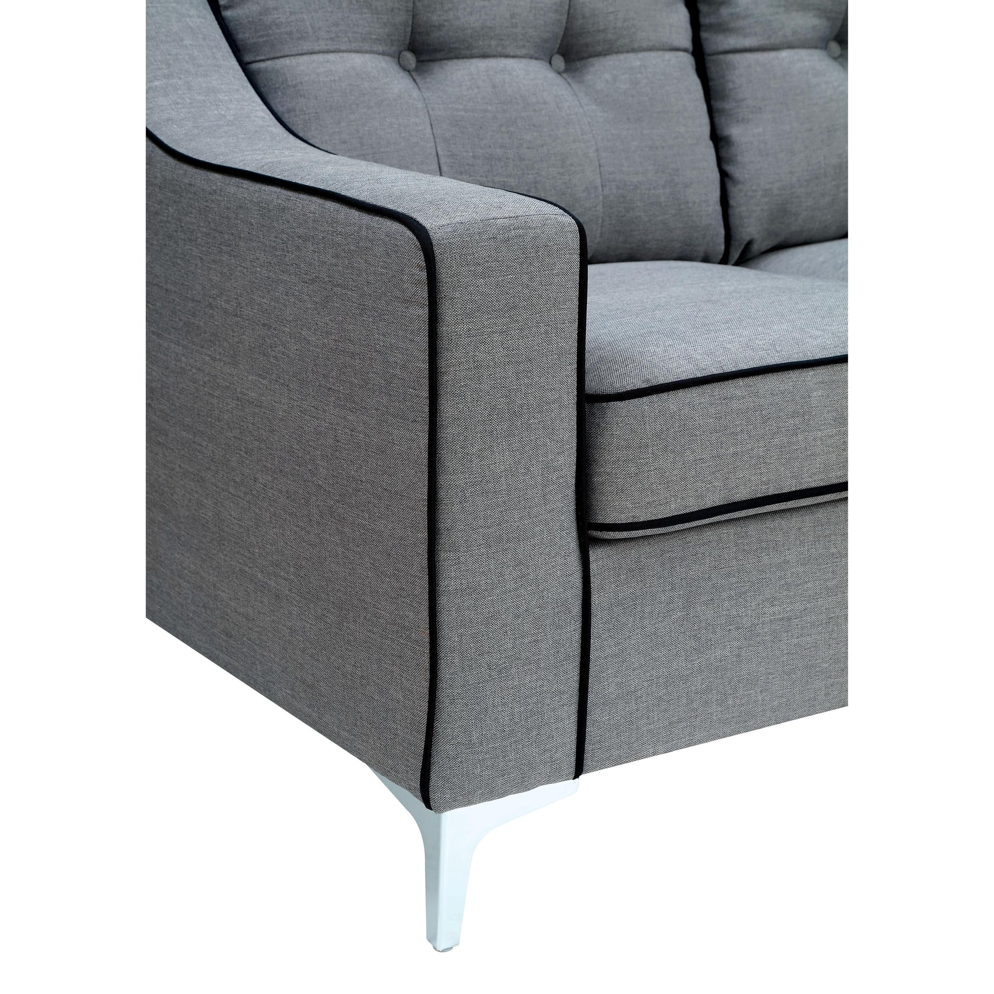  Furniture of America Glenda Stationary Fabric Sofa CM6850GY-SF IMAGE 6