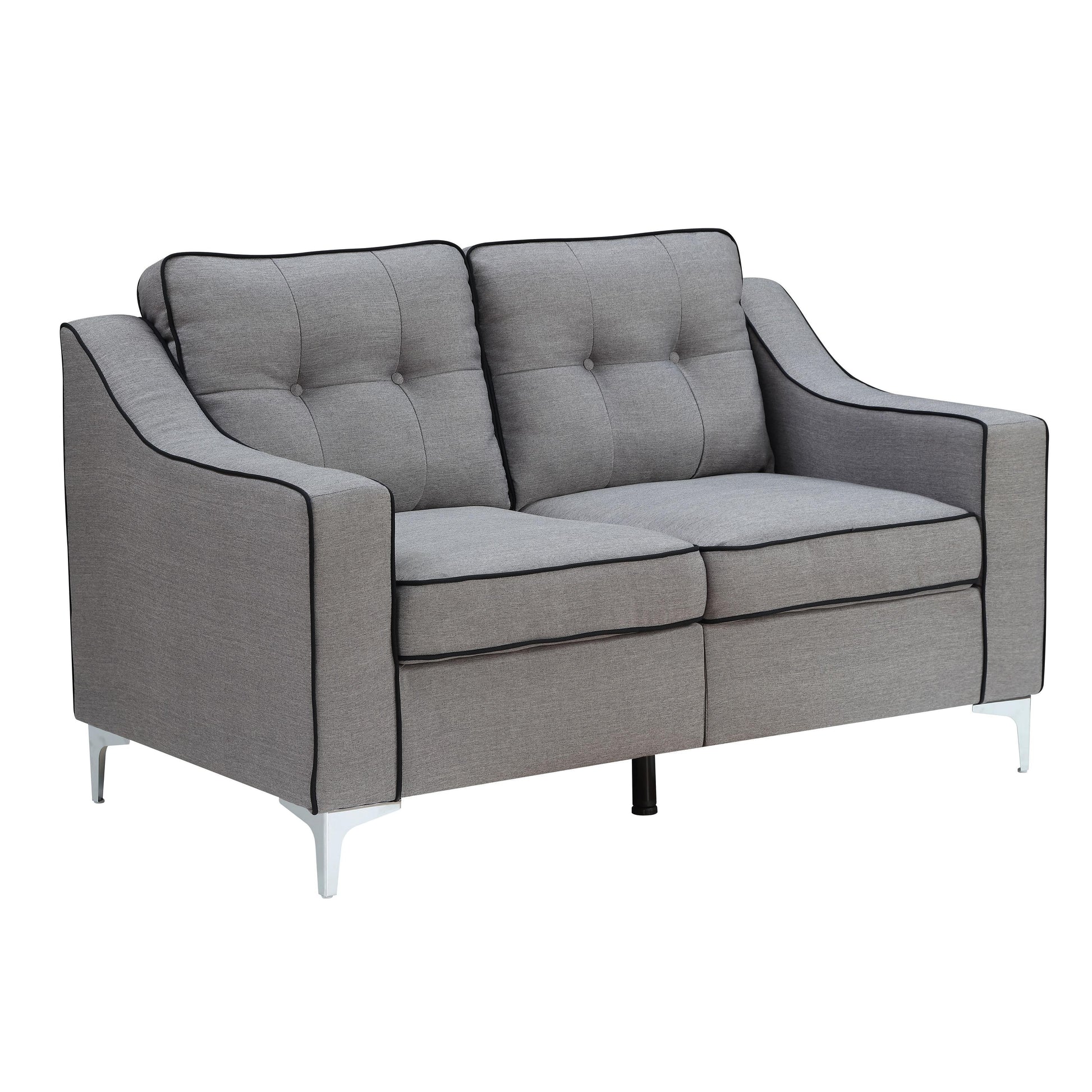  Furniture of America Glenda Stationary Fabric Loveseat CM6850GY-LV IMAGE 1