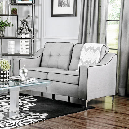  Furniture of America Glenda Stationary Fabric Loveseat CM6850GY-LV IMAGE 2