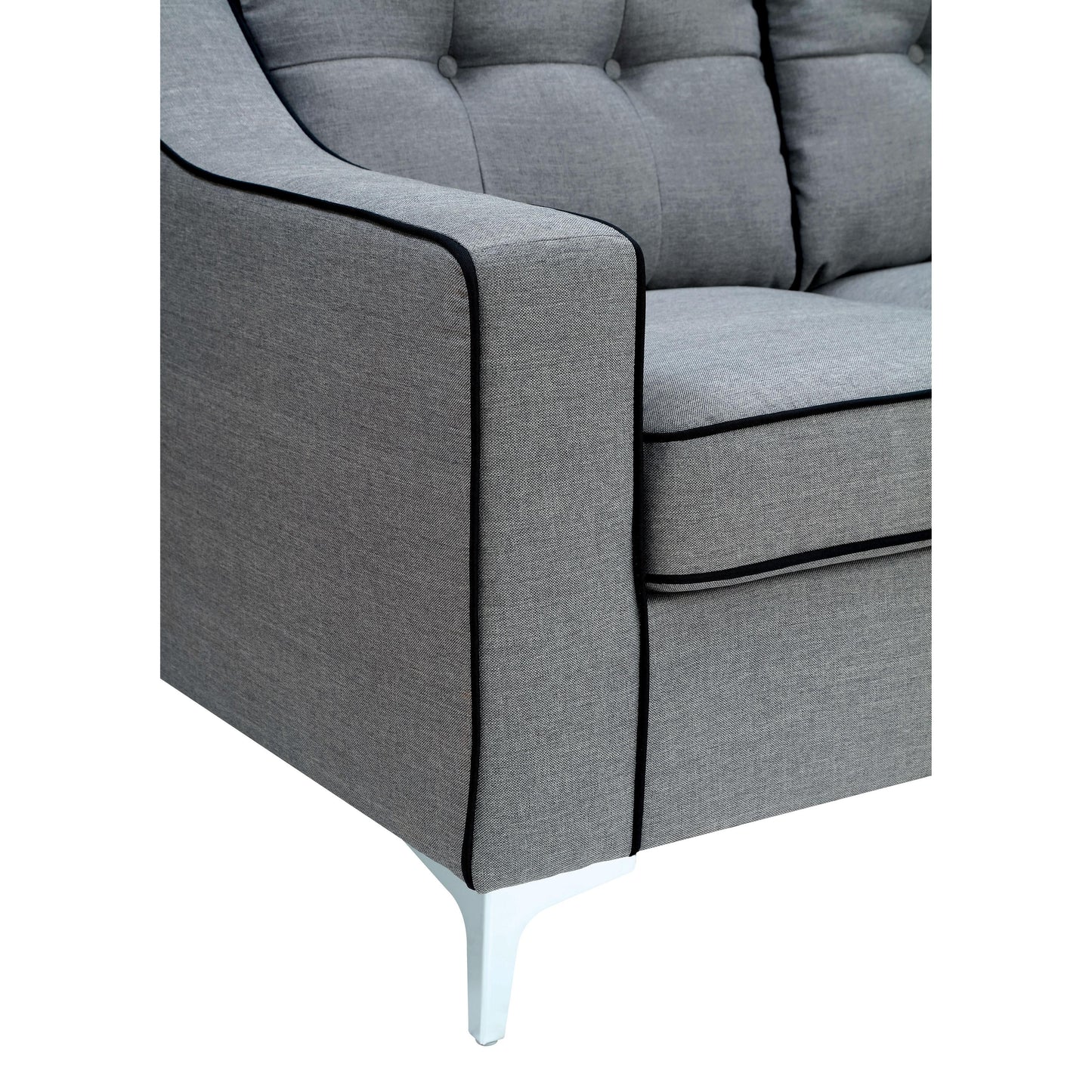  Furniture of America Glenda Stationary Fabric Loveseat CM6850GY-LV IMAGE 8