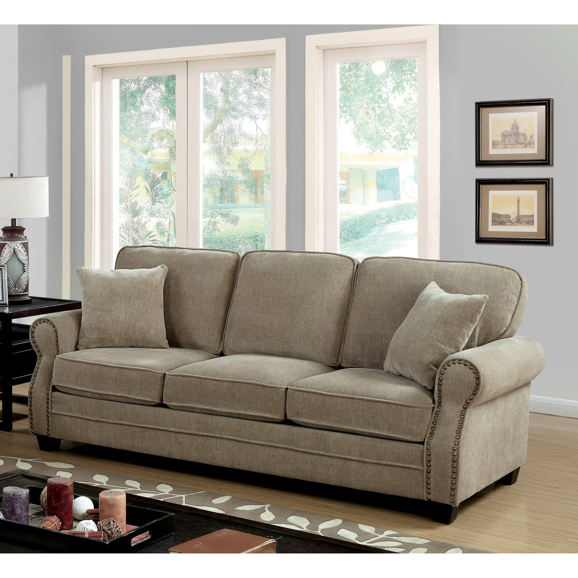  Furniture of America Lynne Stationary Fabric Sofa CM6818-SF IMAGE 2