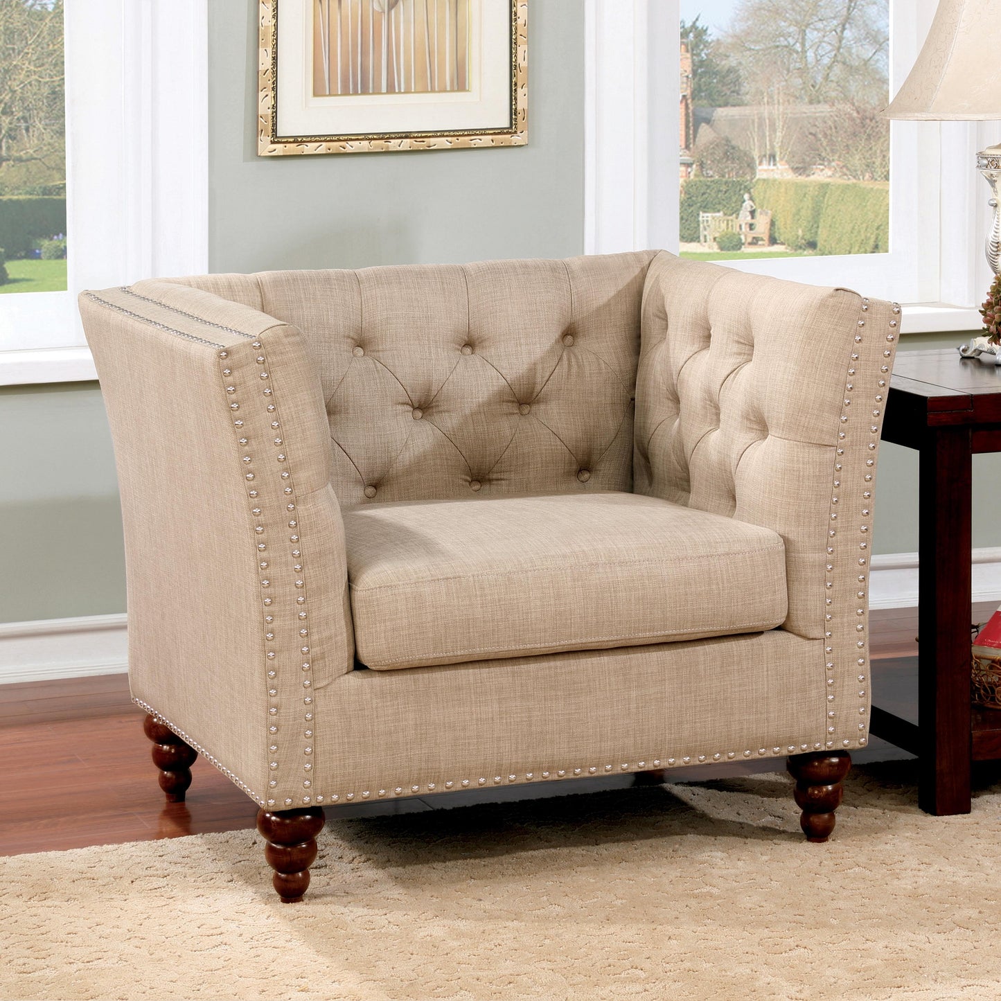  Furniture of America Imani Stationary Fabric Chair CM6860-CH IMAGE 2